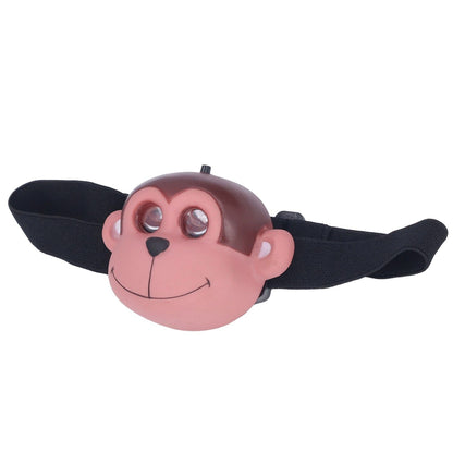 Kids Headlamp Monkey Appearance 2 Lighting Modes Battery Powered Lightweight Plastic LED Headlight for V1294-YM0523-3119220017411