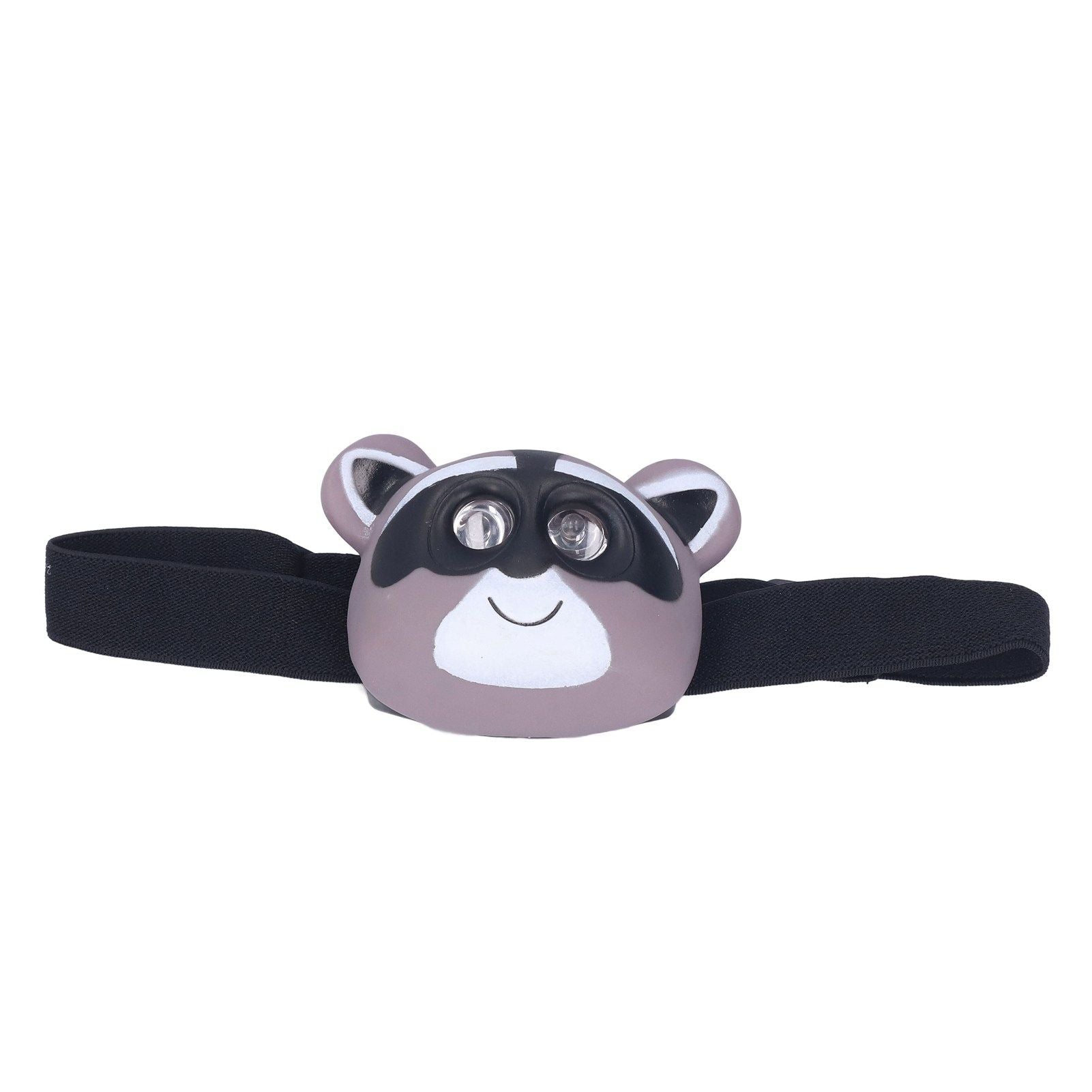 Kids Headlamp Raccoon Appearance 2 Lighting Modes Lightweight Battery Powered Plastic LED Headlight for V1294-YM0523-3119220017511