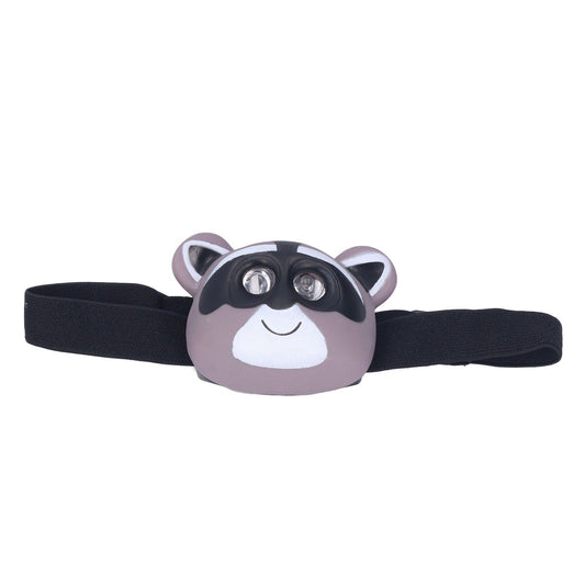 Kids Headlamp Raccoon Appearance 2 Lighting Modes Lightweight Battery Powered Plastic LED Headlight for V1294-YM0523-3119220017511