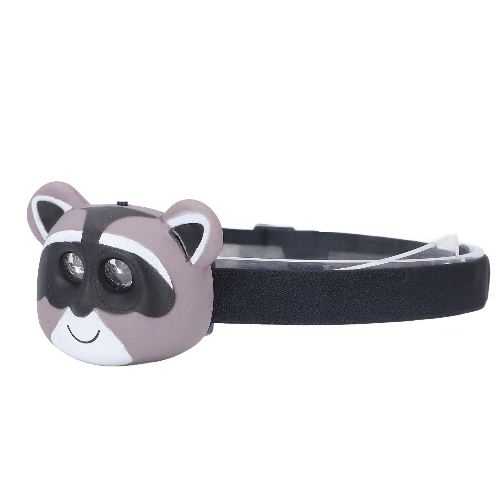 Kids Headlamp Raccoon Appearance 2 Lighting Modes Lightweight Battery Powered Plastic LED Headlight for V1294-YM0523-3119220017511