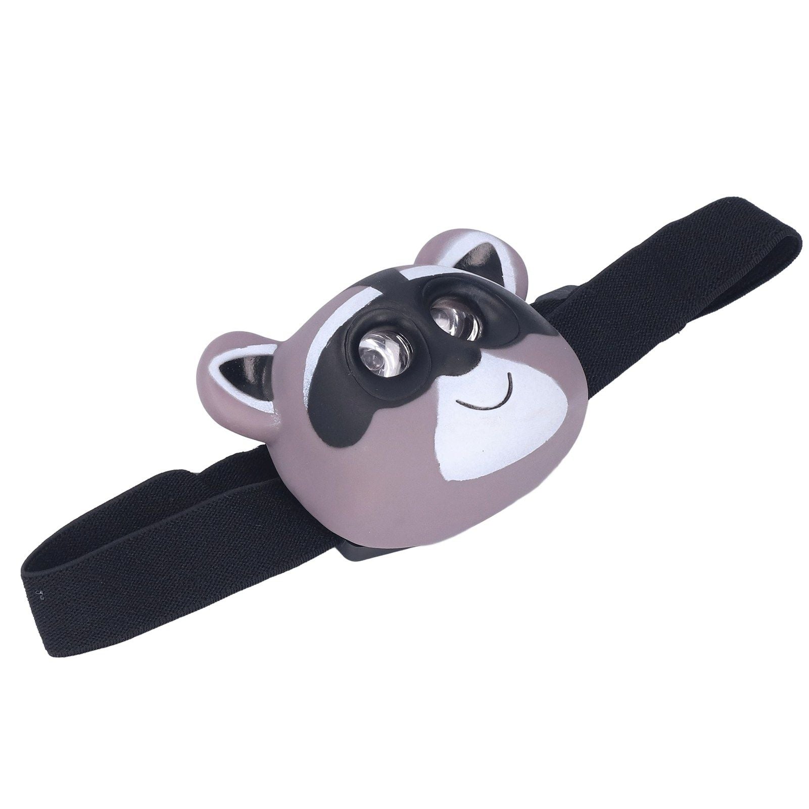 Kids Headlamp Raccoon Appearance 2 Lighting Modes Lightweight Battery Powered Plastic LED Headlight for V1294-YM0523-3119220017511