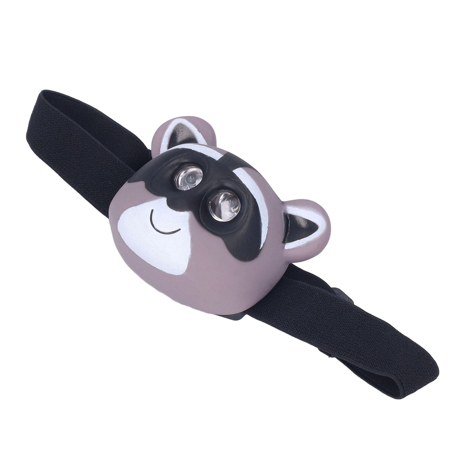 Kids Headlamp Raccoon Appearance 2 Lighting Modes Lightweight Battery Powered Plastic LED Headlight for V1294-YM0523-3119220017511