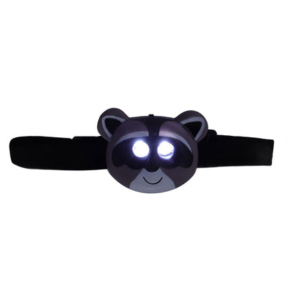Kids Headlamp Raccoon Appearance 2 Lighting Modes Lightweight Battery Powered Plastic LED Headlight for V1294-YM0523-3119220017511