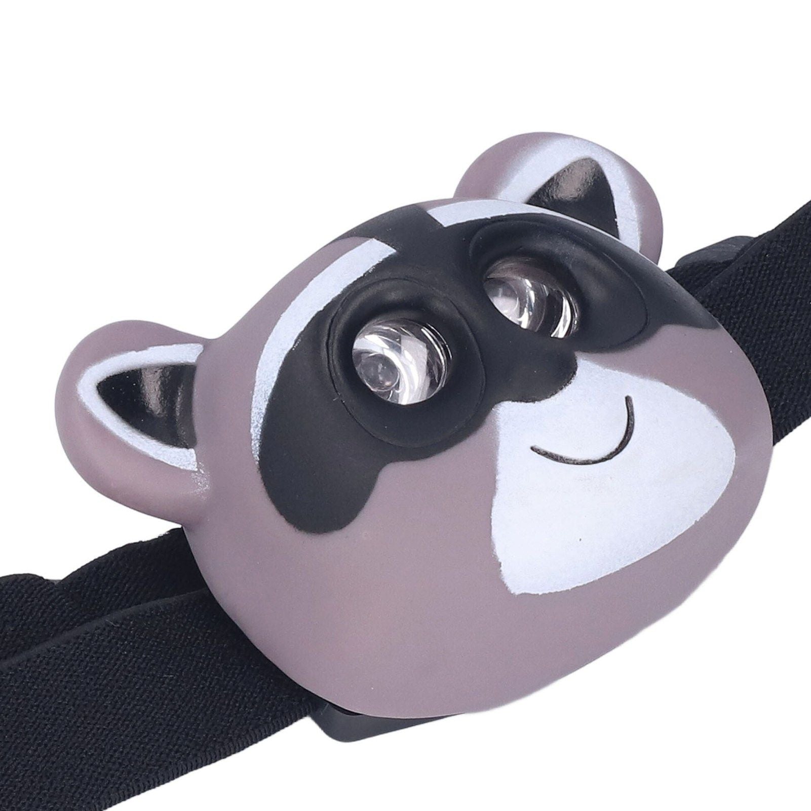 Kids Headlamp Raccoon Appearance 2 Lighting Modes Lightweight Battery Powered Plastic LED Headlight for V1294-YM0523-3119220017511