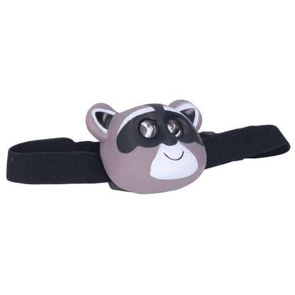 Kids Headlamp Raccoon Appearance 2 Lighting Modes Lightweight Battery Powered Plastic LED Headlight for V1294-YM0523-3119220017511