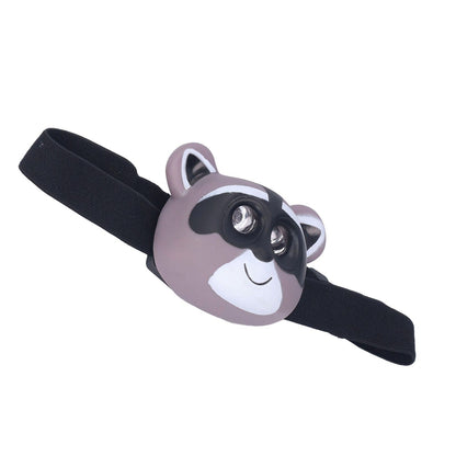 Kids Headlamp Raccoon Appearance 2 Lighting Modes Lightweight Battery Powered Plastic LED Headlight for V1294-YM0523-3119220017511