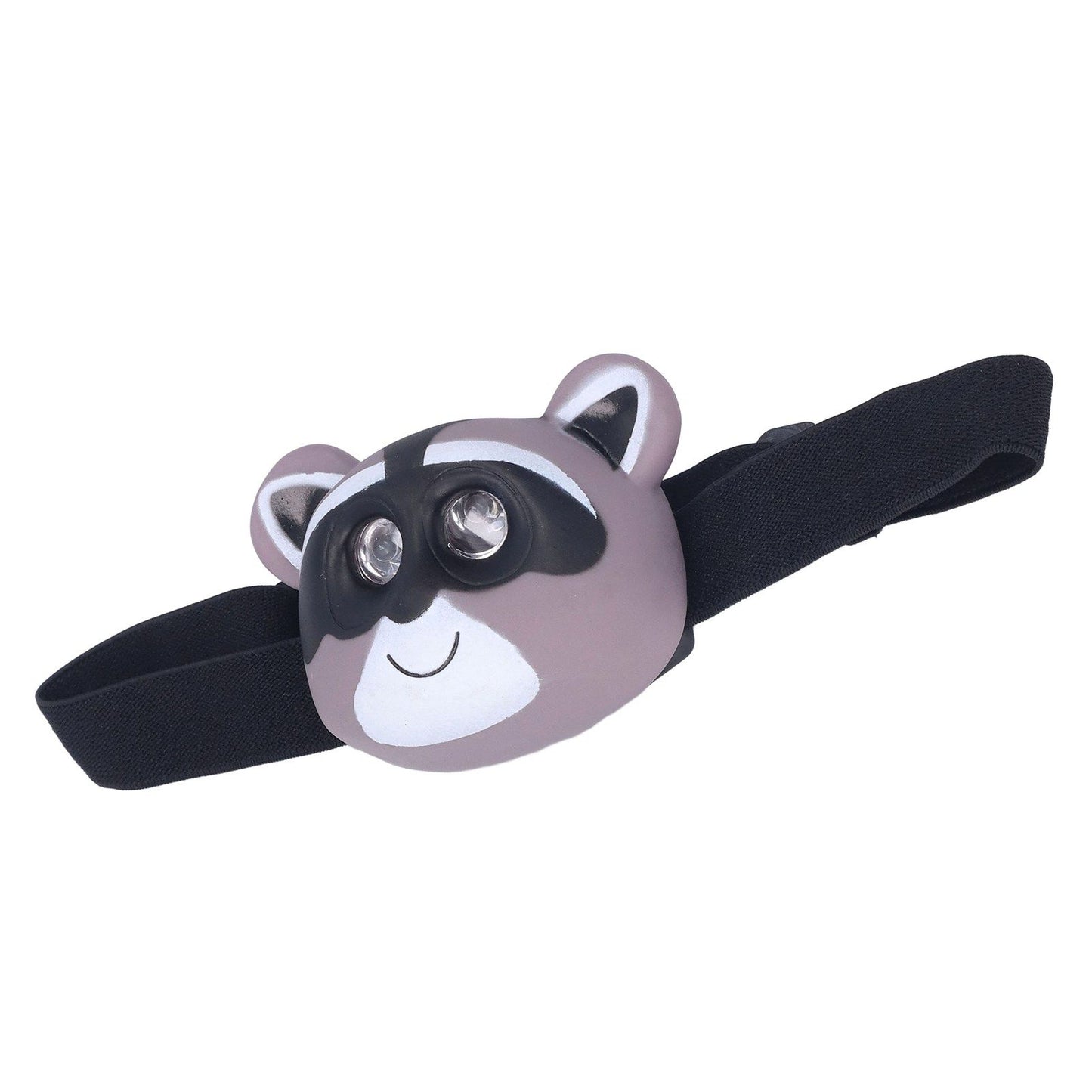 Kids Headlamp Raccoon Appearance 2 Lighting Modes Lightweight Battery Powered Plastic LED Headlight for V1294-YM0523-3119220017511