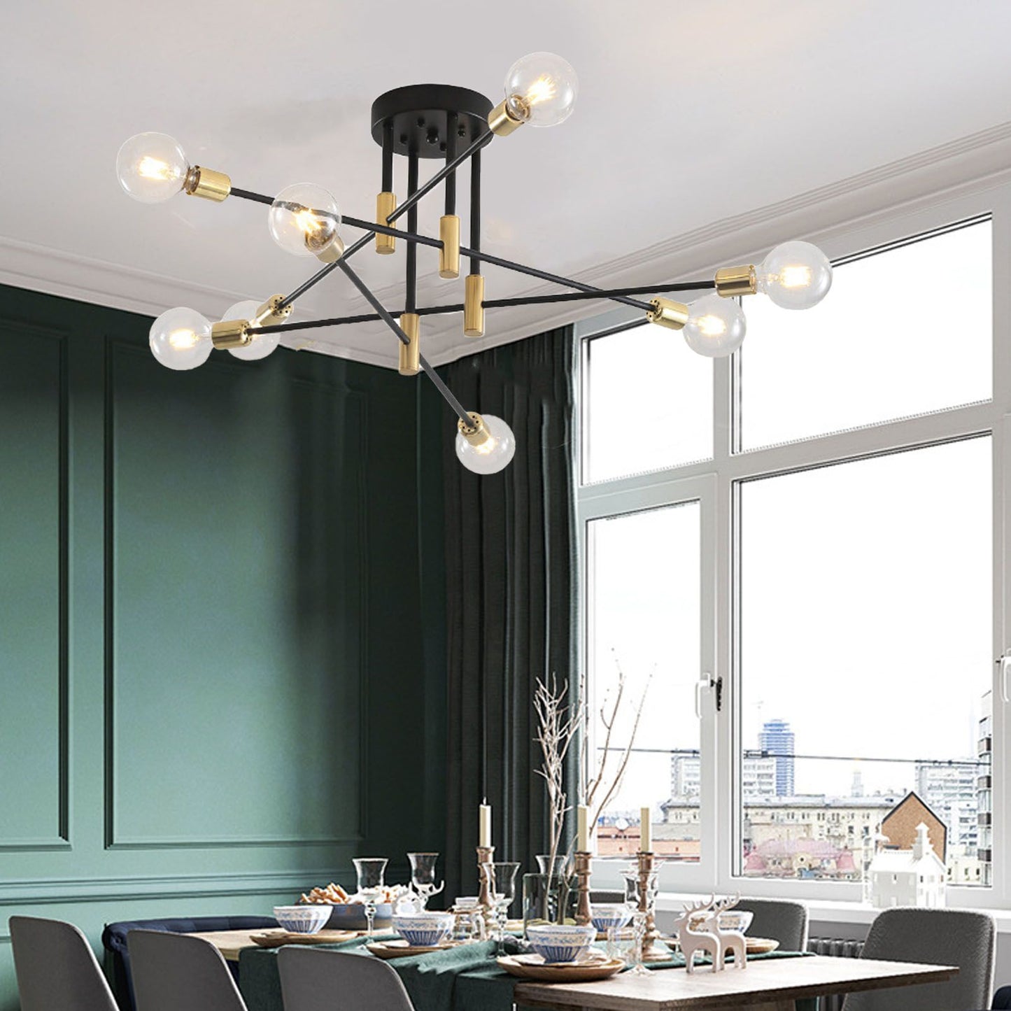 8 Light Ceiling Light Modern E27 Chandelier Lighting for Dining Room Living Room Kitchen Restaurant 110-220V V1294-YM0523-3119220017811