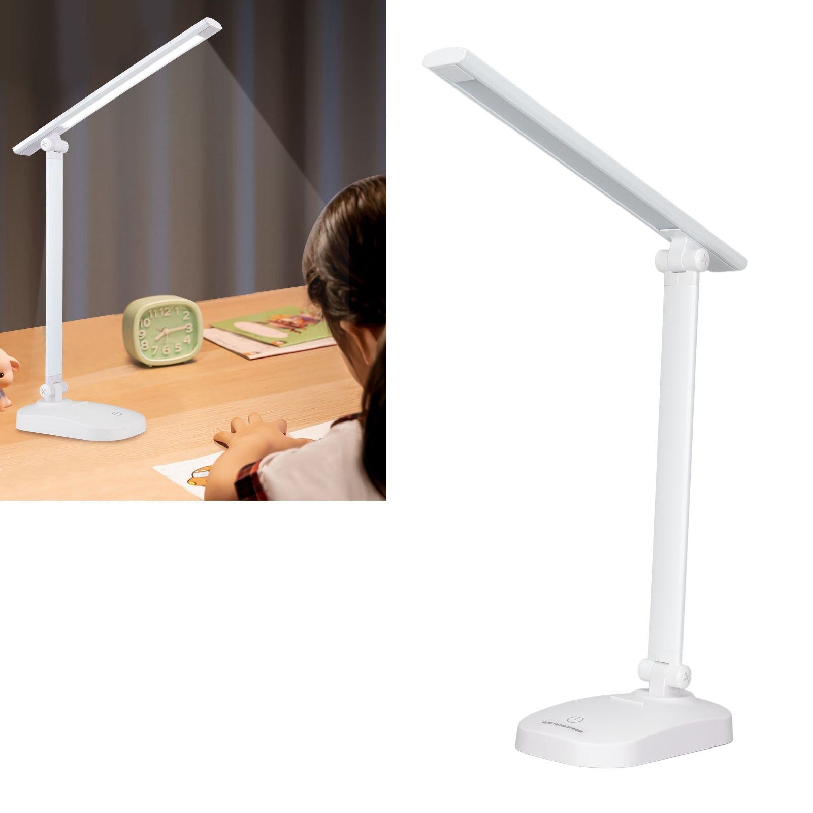 LED Table Lamp Eye Protection Foldable 3 Color Lights USB Rechargeable Table Lamp for Table Workbench Sewing V1294-YM0523-3119220019211