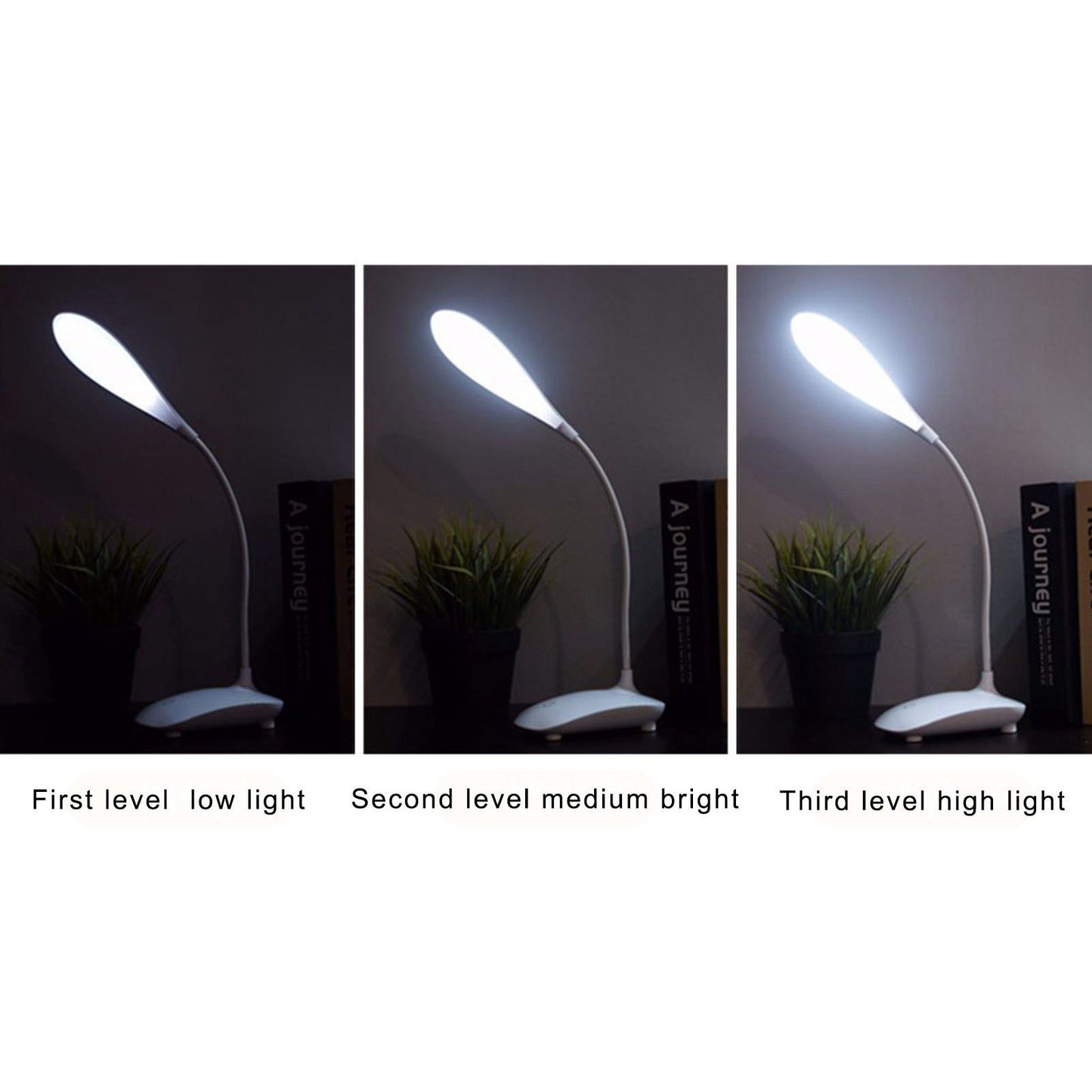 Touch Control LED Desk Table Lamp USB Battery Operated 3 Lighting Modes Flexible Angle for Children Student V1294-YM0523-3119220020311