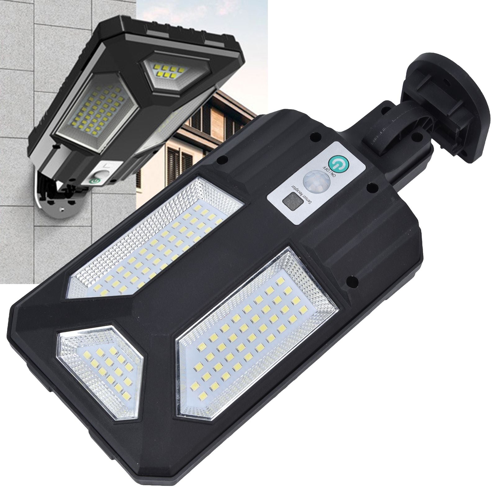 Solar Wall Light IP65 Waterproof 87LED 2400MAH Battery 3000LM Motion Sensor Lamp for Pathway Garden V1294-YM0523-3119220022311