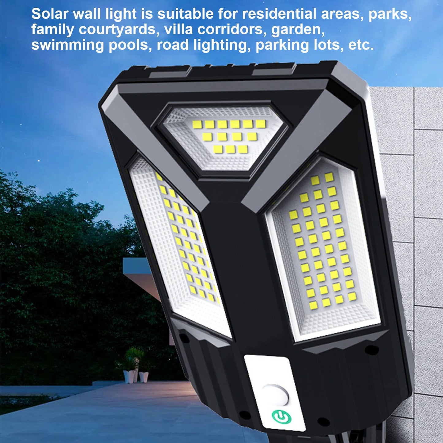 Solar Wall Light IP65 Waterproof 87LED 2400MAH Battery 3000LM Motion Sensor Lamp for Pathway Garden V1294-YM0523-3119220022311