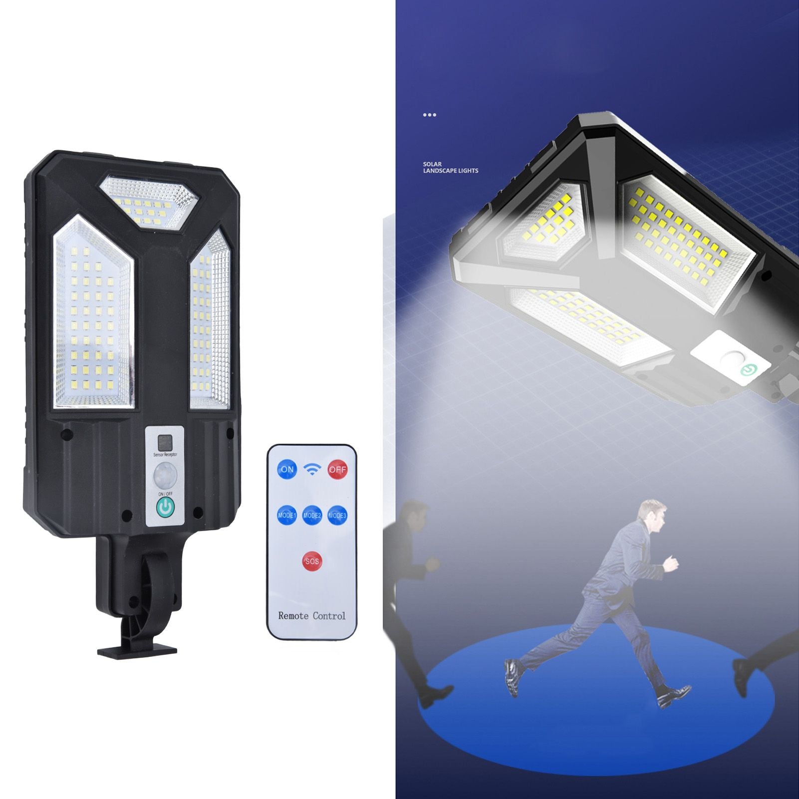 87LED Solar Light Garden Light Motion Sensor Street Lamp IP65 Waterproof Outdoor Wall Lamp with Remote V1294-YM0523-3119220022411