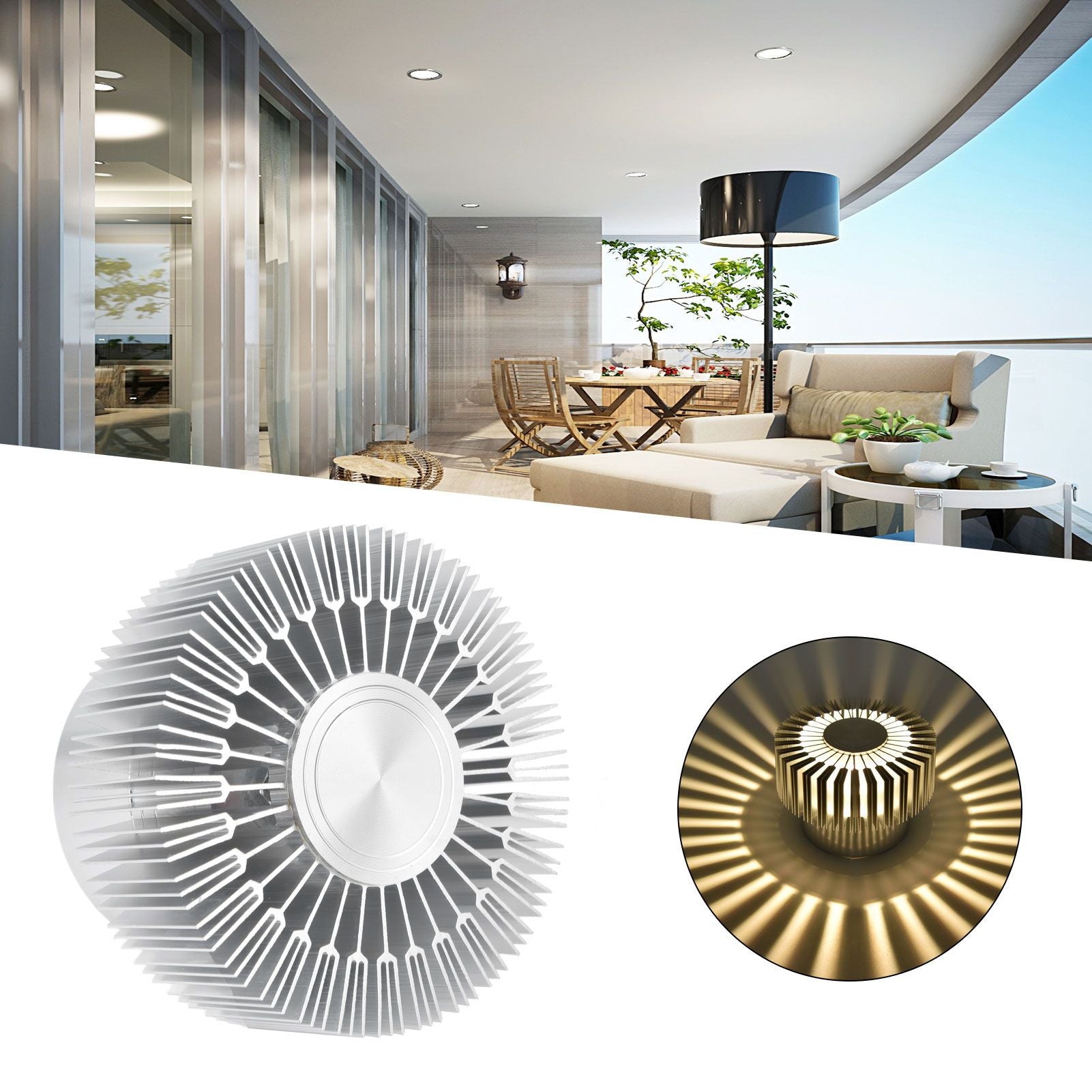 Ceiling Light 3W LED Sun Shaped Ceiling Astigmatism Light Bar Corridor Porch Decoration Ceiling LightEconomy V1294-YM0523-3119220023818