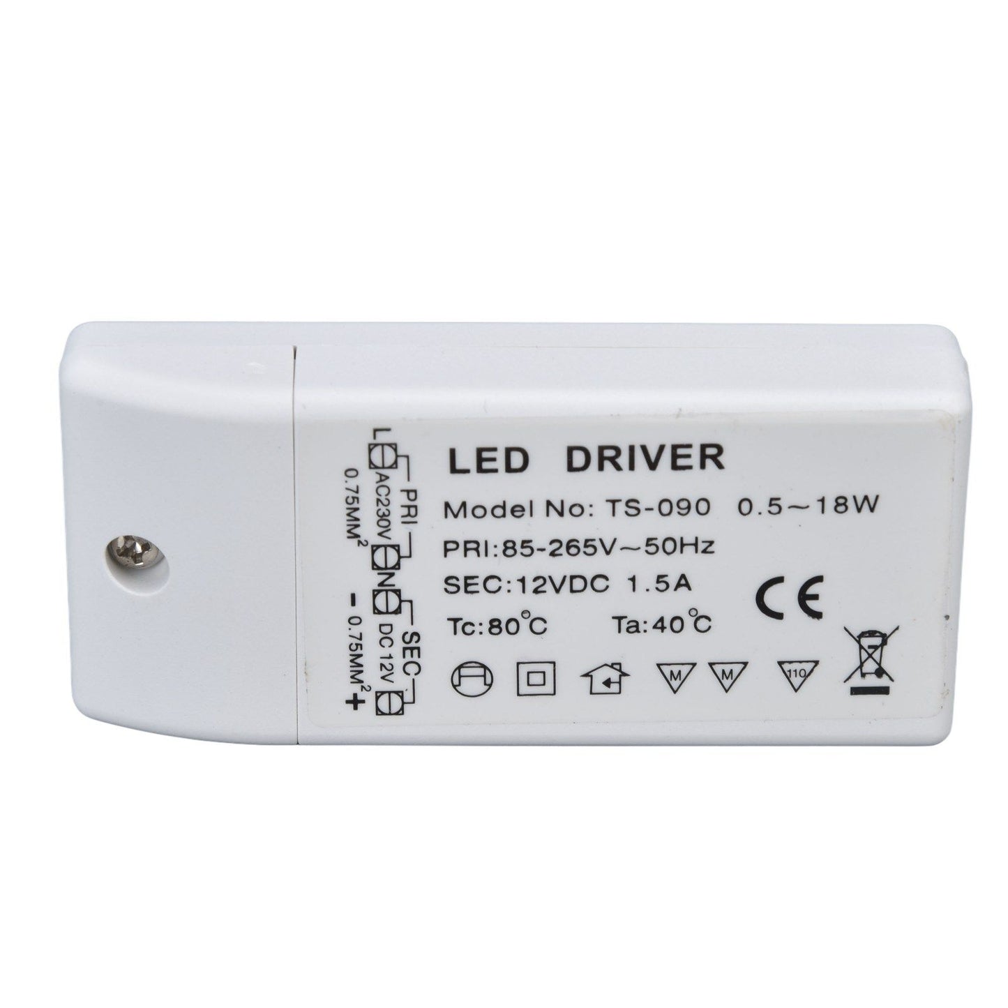 LED Transformer 18W 12VDC 1.5A Constant Current LED Driver for Cabinet Light DIY Lamp AC 85-265V V1294-YM0523-3119220024011