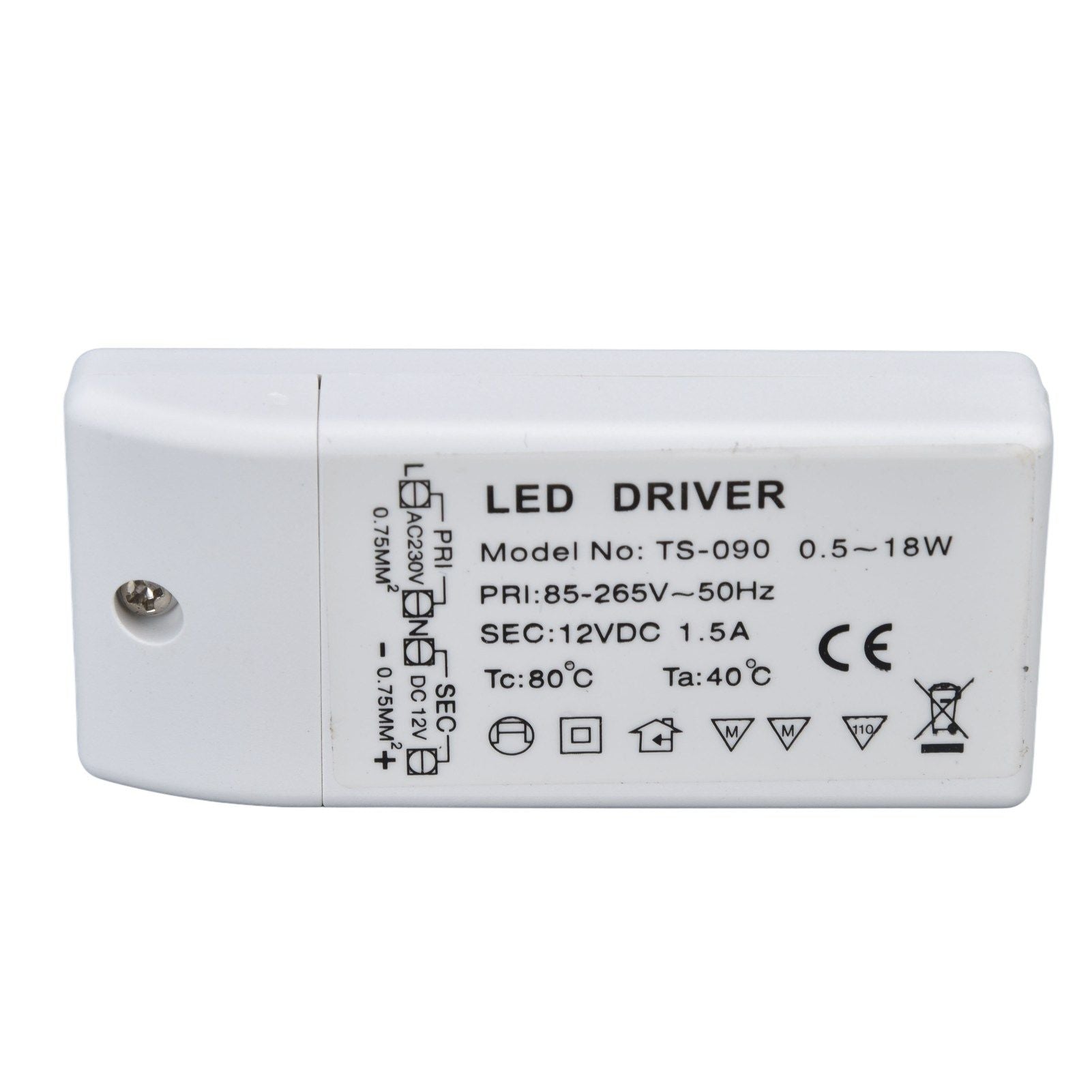 LED Transformer 18W 12VDC 1.5A Constant Current LED Driver for Cabinet Light DIY Lamp AC 85-265V V1294-YM0523-3119220024011
