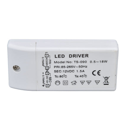 LED Transformer 18W 12VDC 1.5A Constant Current LED Driver for Cabinet Light DIY Lamp AC 85-265V V1294-YM0523-3119220024011