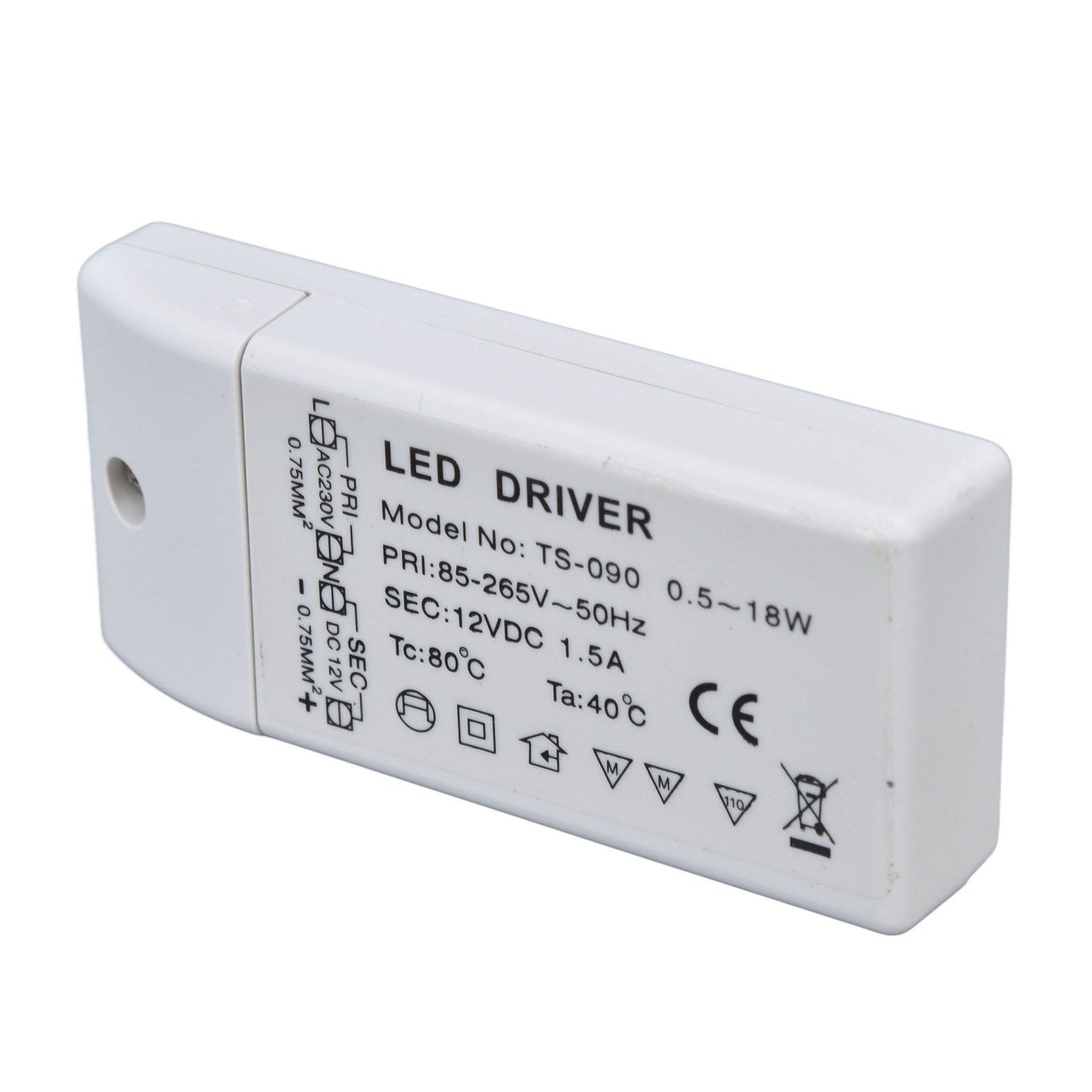LED Transformer 18W 12VDC 1.5A Constant Current LED Driver for Cabinet Light DIY Lamp AC 85-265V V1294-YM0523-3119220024011