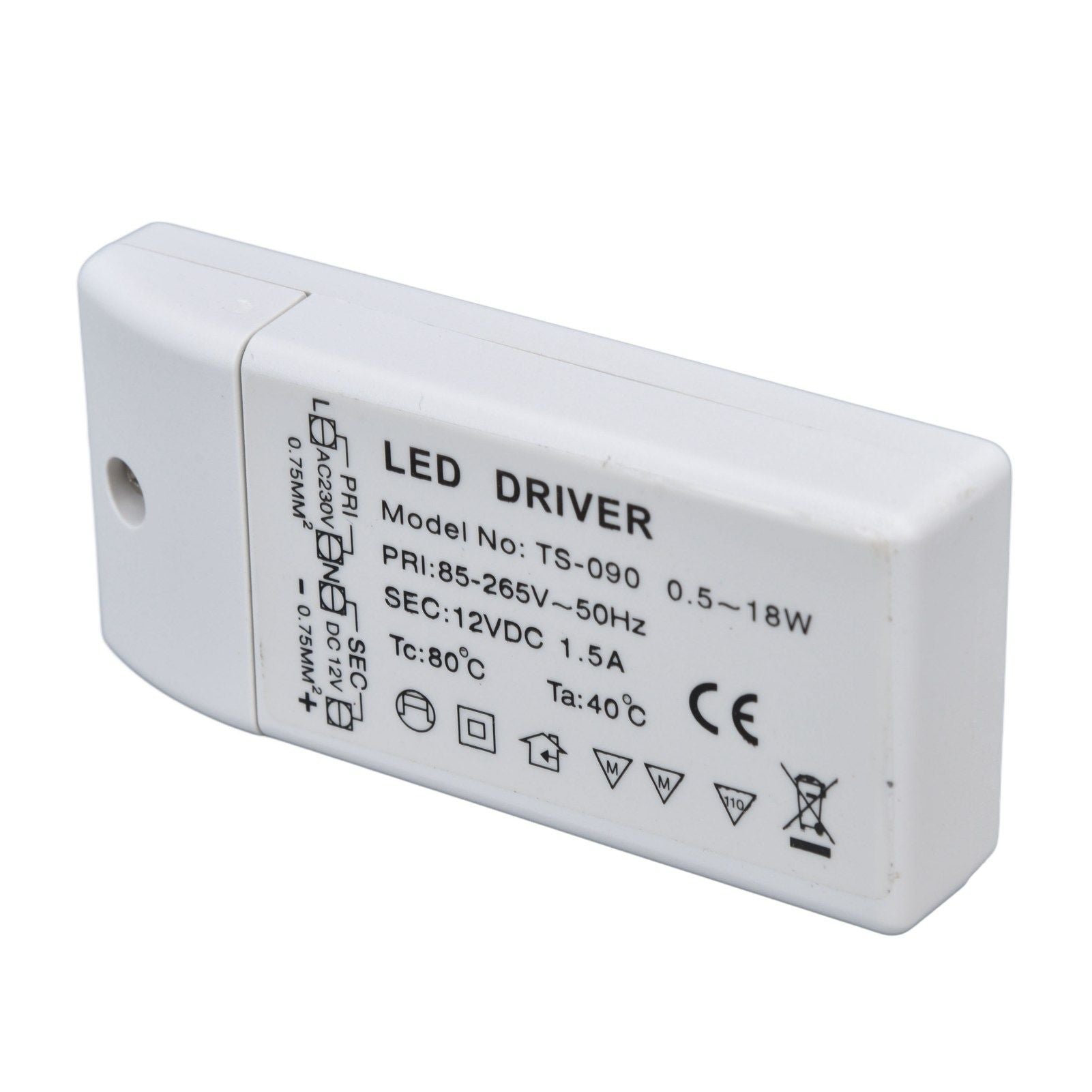 LED Transformer 18W 12VDC 1.5A Constant Current LED Driver for Cabinet Light DIY Lamp AC 85-265V V1294-YM0523-3119220024011
