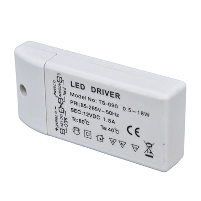 LED Transformer 18W 12VDC 1.5A Constant Current LED Driver for Cabinet Light DIY Lamp AC 85-265V V1294-YM0523-3119220024011