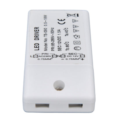 LED Transformer 18W 12VDC 1.5A Constant Current LED Driver for Cabinet Light DIY Lamp AC 85-265V V1294-YM0523-3119220024011