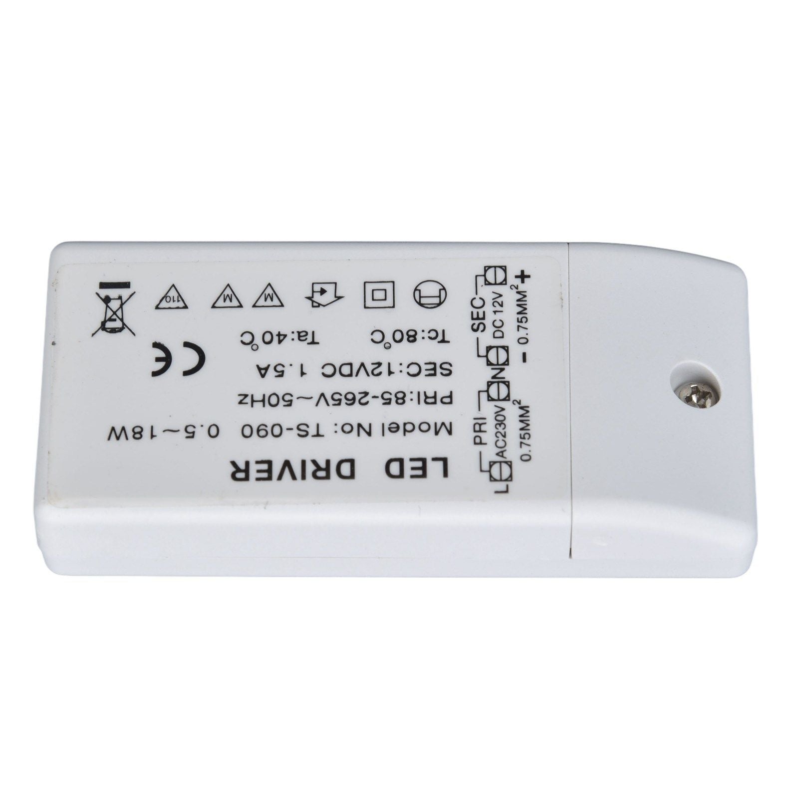 LED Transformer 18W 12VDC 1.5A Constant Current LED Driver for Cabinet Light DIY Lamp AC 85-265V V1294-YM0523-3119220024011