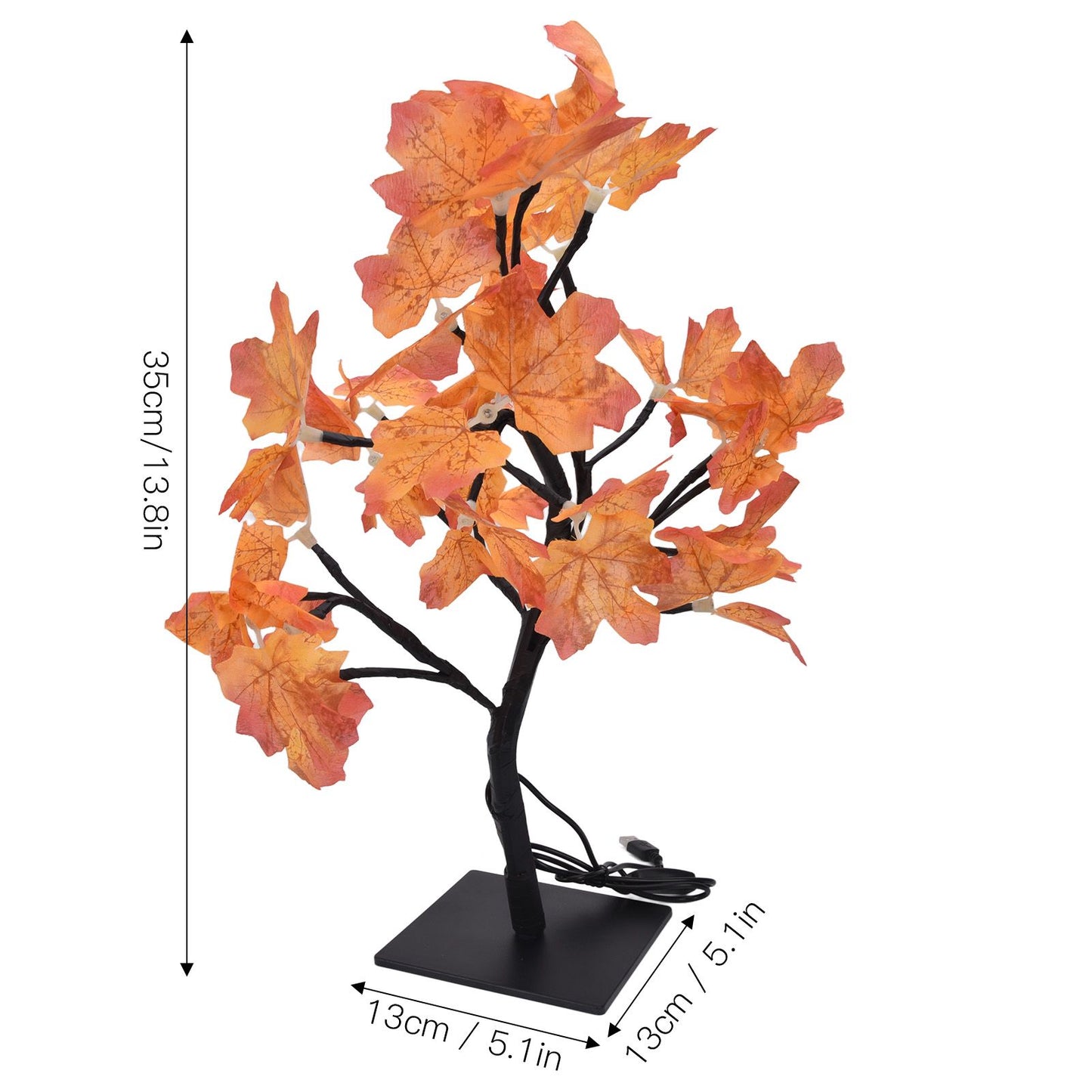 Fall Tree LED 24 Lights Warm Light Beads Romantic Style USB Power Supply Fall Light Up Thanksgiving Tree 5V V1294-YM0523-3119220025011