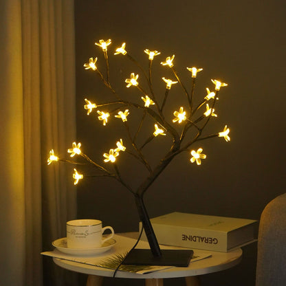 Cherry Blossoms Tree Lamp Plastic PVC Bonsai Light for Home Decoration USB Powered 24 LED V1294-YM0523-3119220025511