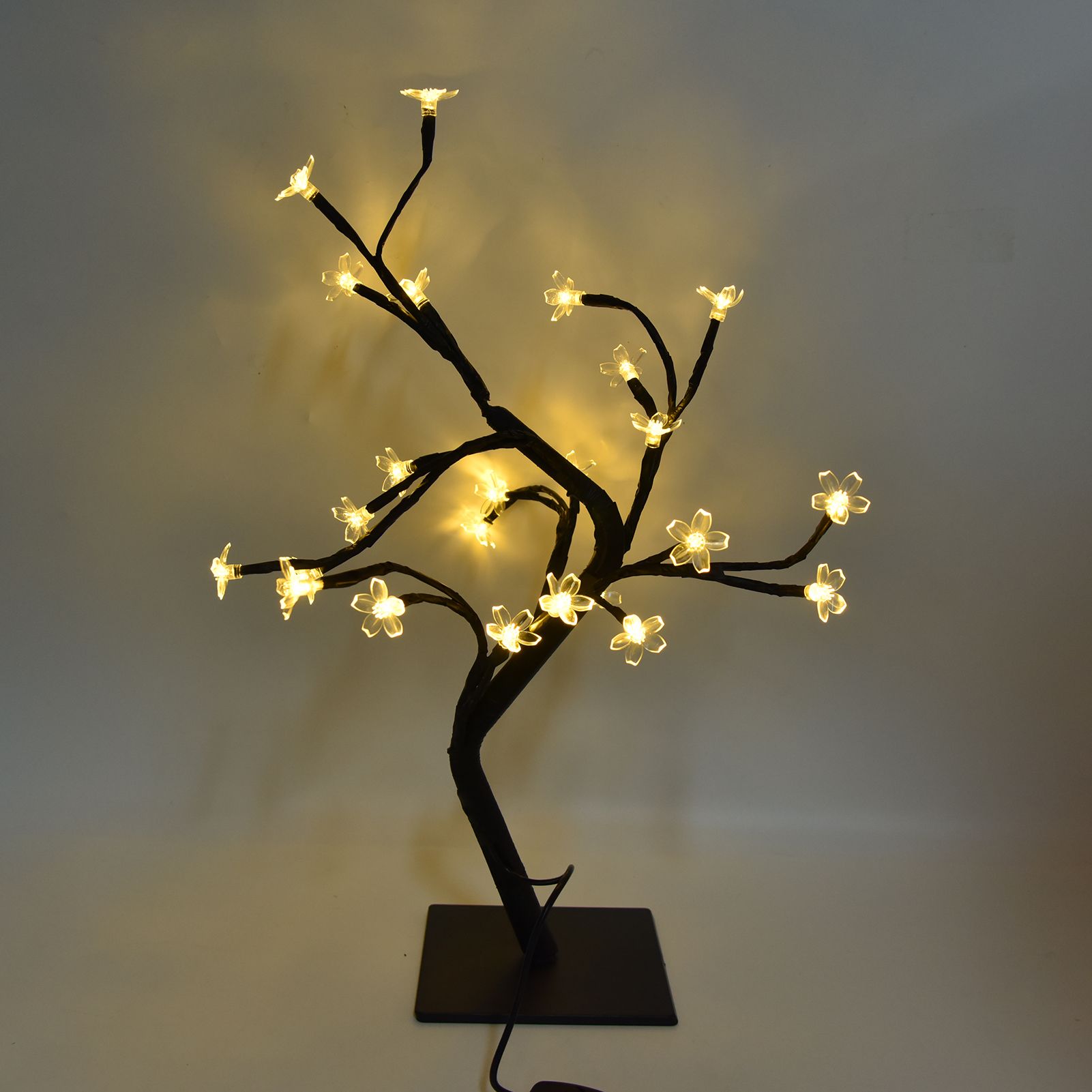 Cherry Blossoms Tree Lamp Plastic PVC Bonsai Light for Home Decoration USB Powered 24 LED V1294-YM0523-3119220025511