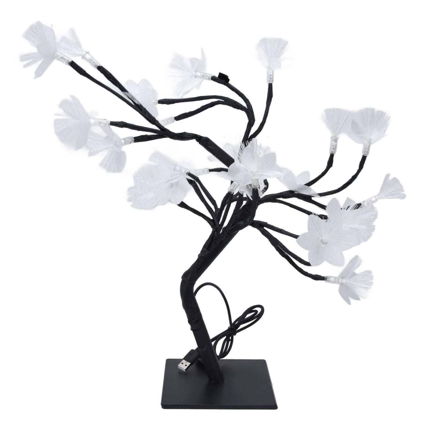 24LED Fiber Optic Tree Lamp USB Powered Simulation Flower Light for Household Decoration V1294-YM0523-3119220025611