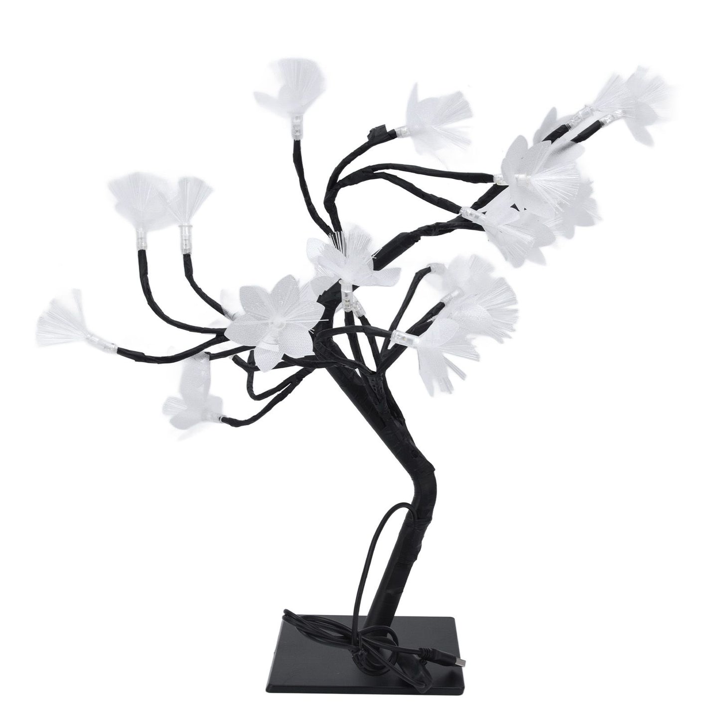 24LED Fiber Optic Tree Lamp USB Powered Simulation Flower Light for Household Decoration V1294-YM0523-3119220025611