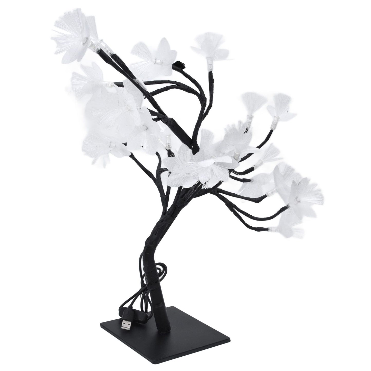24LED Fiber Optic Tree Lamp USB Powered Simulation Flower Light for Household Decoration V1294-YM0523-3119220025611