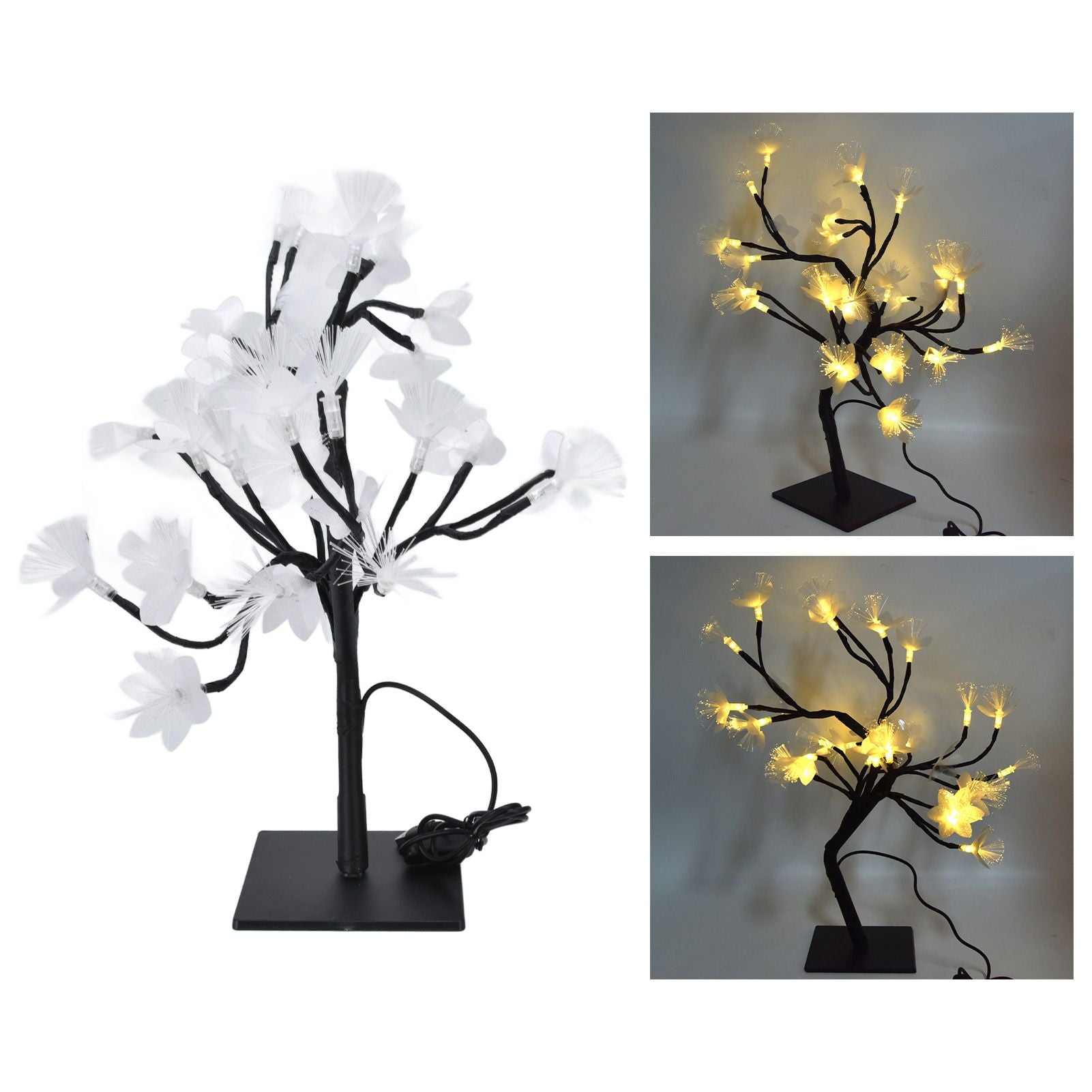 24LED Fiber Optic Tree Lamp USB Powered Simulation Flower Light for Household Decoration V1294-YM0523-3119220025611