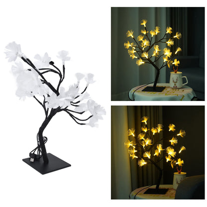 24LED Fiber Optic Tree Lamp USB Powered Simulation Flower Light for Household Decoration V1294-YM0523-3119220025611