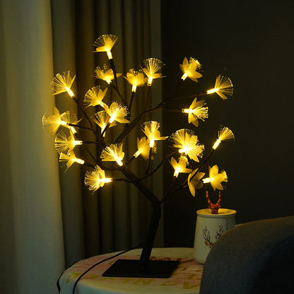 24LED Fiber Optic Tree Lamp USB Powered Simulation Flower Light for Household Decoration V1294-YM0523-3119220025611