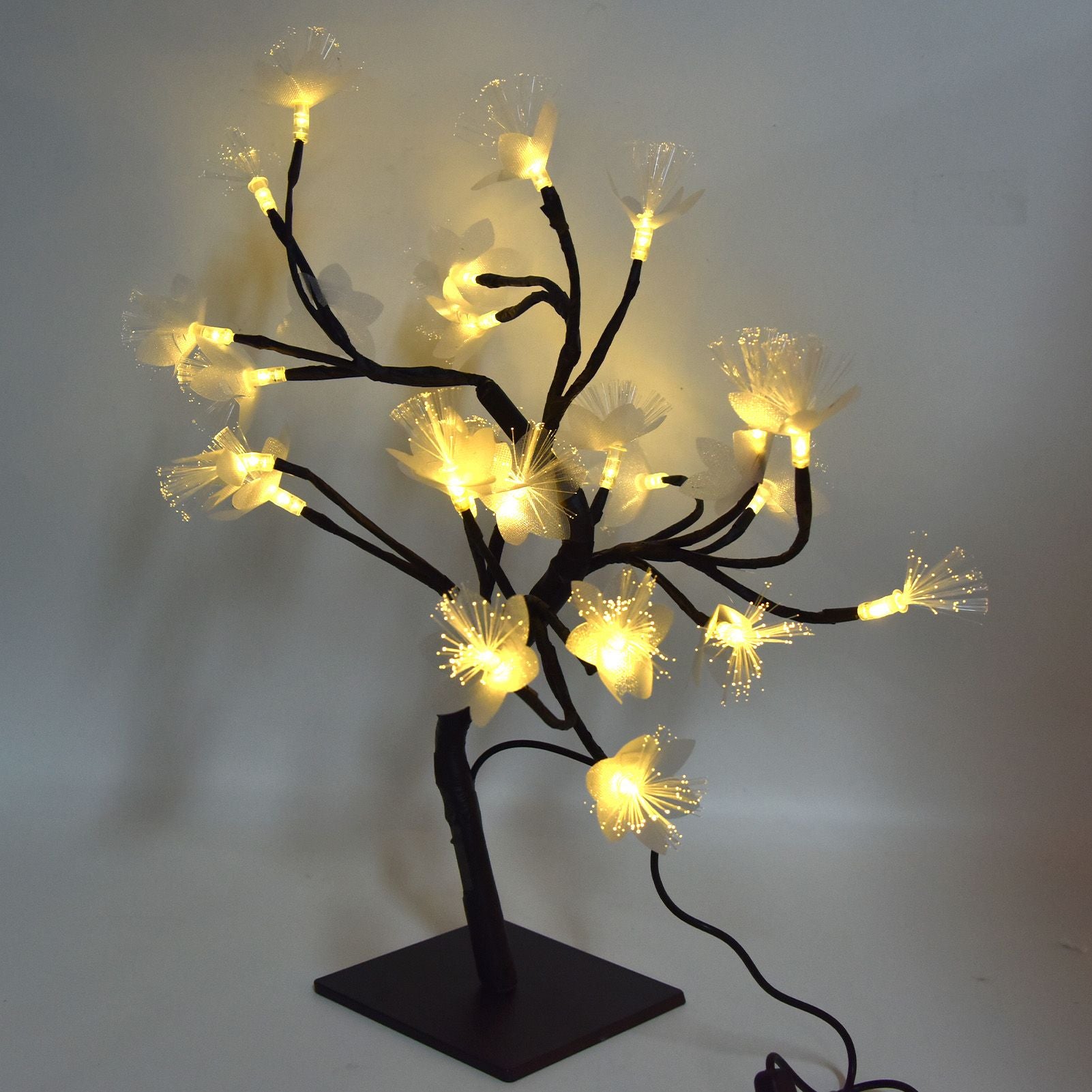 24LED Fiber Optic Tree Lamp USB Powered Simulation Flower Light for Household Decoration V1294-YM0523-3119220025611