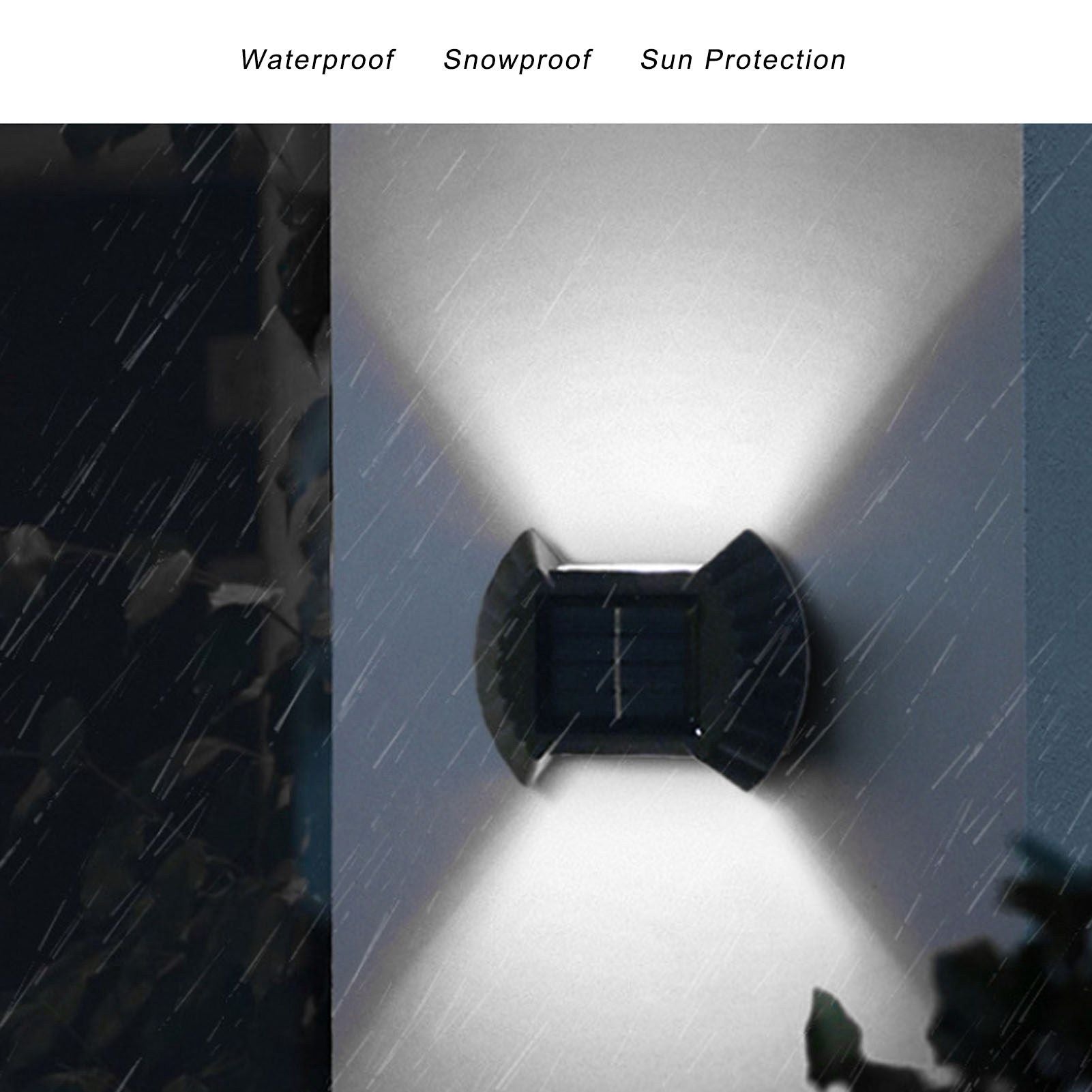 4 Sets Solar Wall Light Waterproof Multifunctional LED Solar Wall Light for Patio Yard Garden Outdoor V1294-YM0523-3119220027411