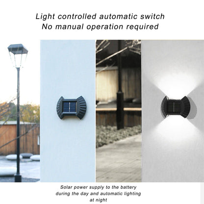 4 Sets Solar Wall Light Waterproof Multifunctional LED Solar Wall Light for Patio Yard Garden Outdoor V1294-YM0523-3119220027411