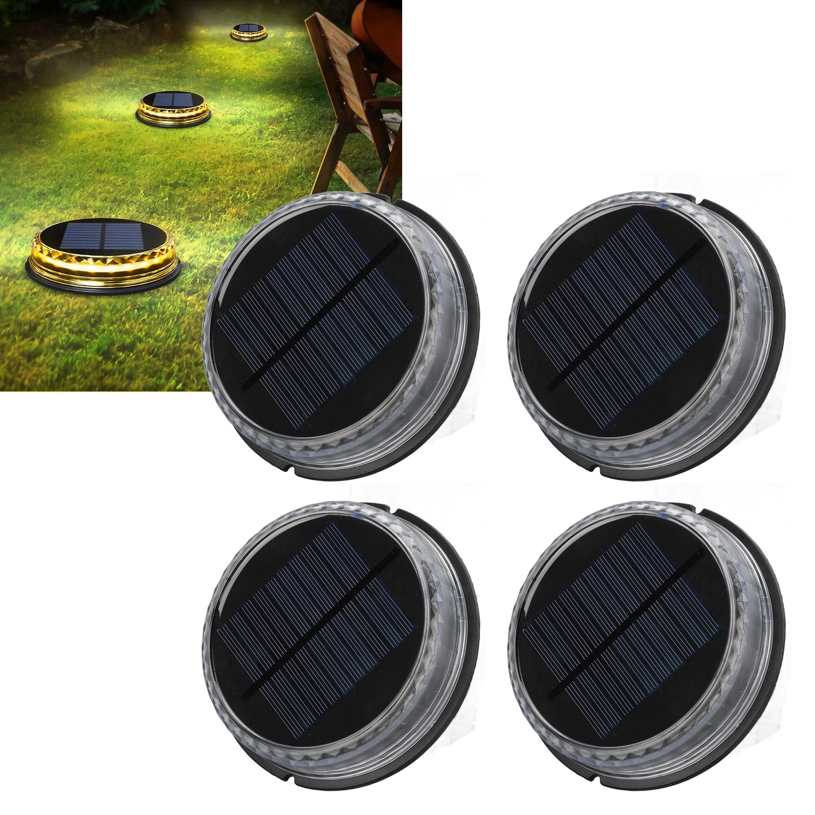 Solar Lawn Light IP65 Waterproof Solar Ground Light for Yard Deck Patio Pathway Walkway Warm Light V1294-YM0523-3119220027511