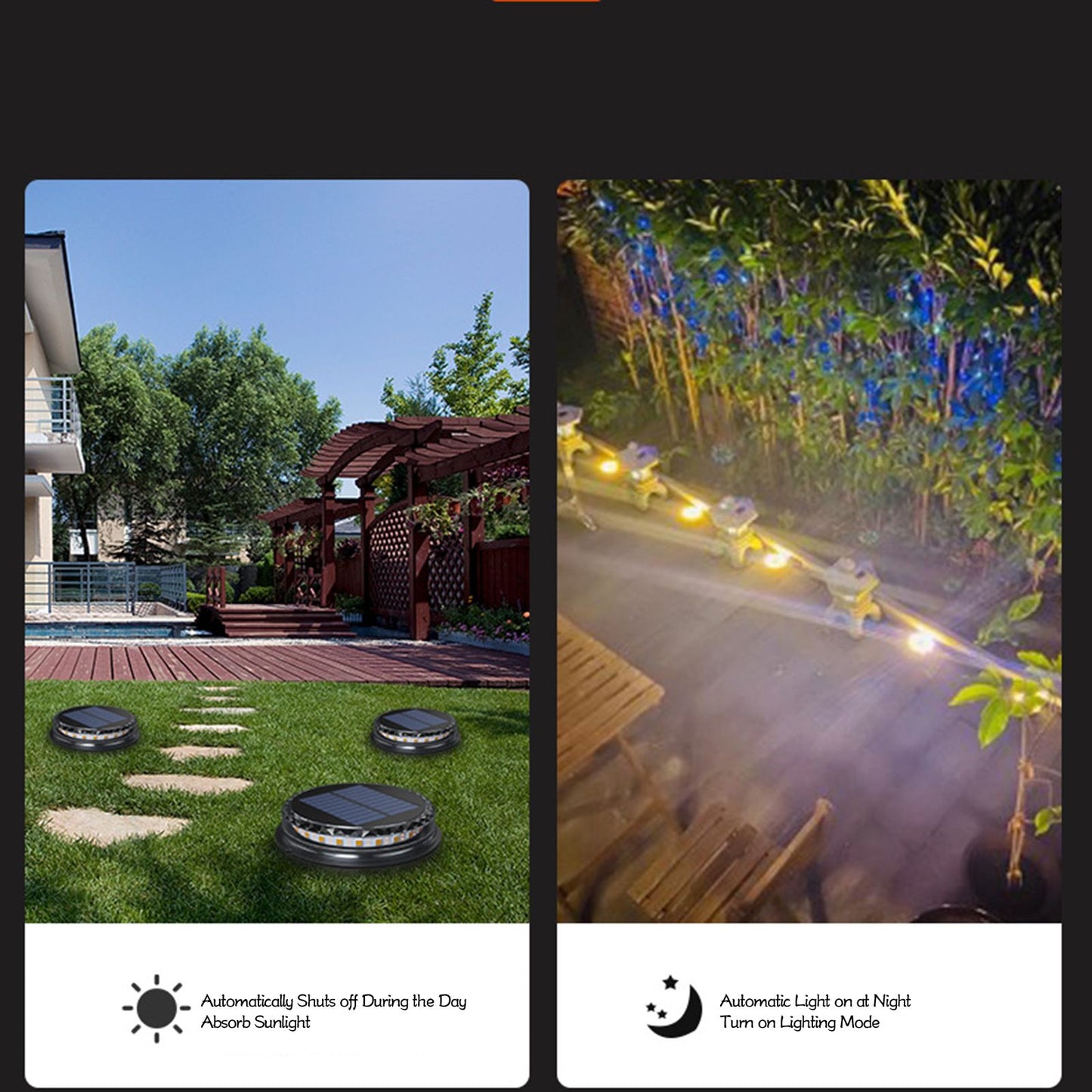 Solar Lawn Light IP65 Waterproof Solar Ground Light for Yard Deck Patio Pathway Walkway Warm Light V1294-YM0523-3119220027511