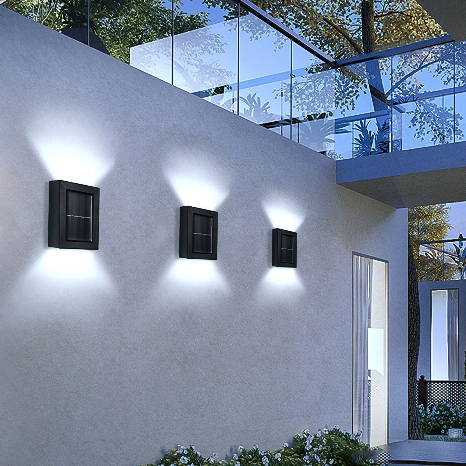LED Solar Wall Light IP65 Waterproof Up and Down Lighting Outdoor Landscape Lamp 1.2V 5WWhite Light V1294-YM0523-3119220028213