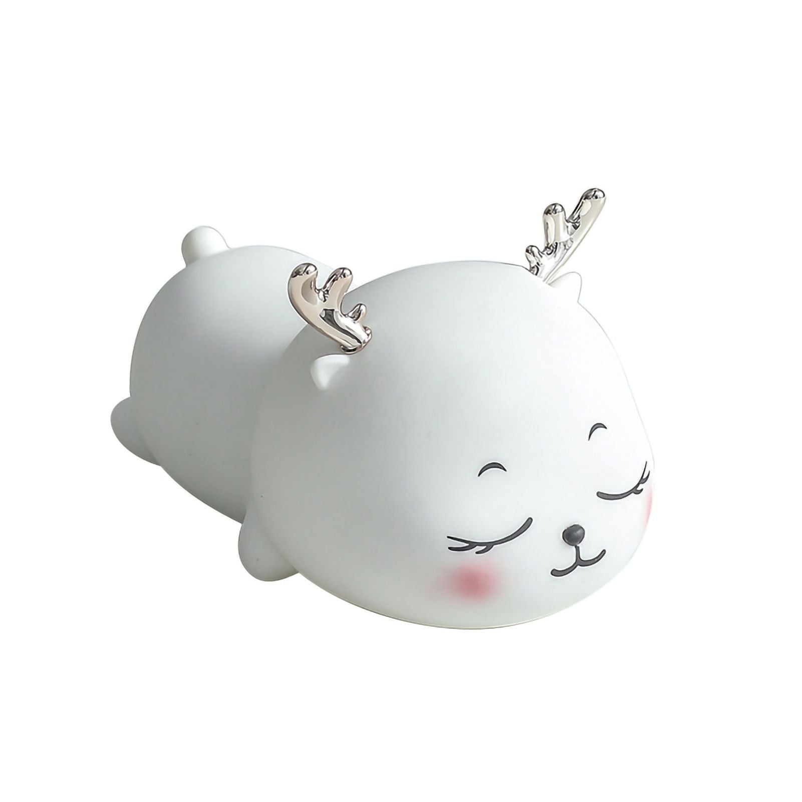 1.5W Silicone Night Light Cute Deer Shape Portable Children Lamp with Tap Control Smart Timing V1294-YM0523-3119220028511