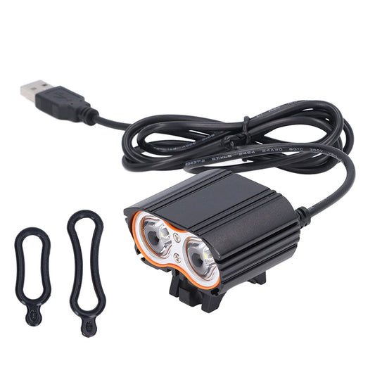 LED Bike Headlamp Aluminum Alloy Super Bright Bicycle Light for Road Racing USB Powered V1294-YM0523-3119220028611