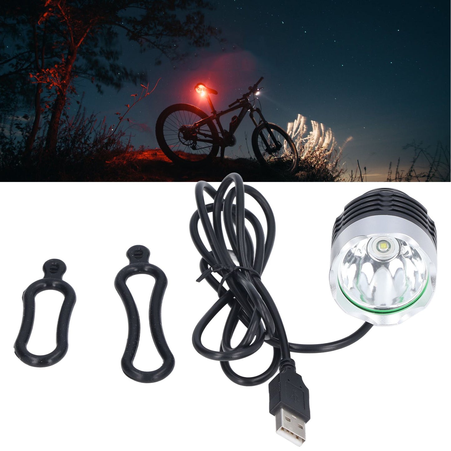 Bike Headlight LED Bicycle Front Head Light Super Bright USB Power Supply for Cycling V1294-YM0523-3119220028811