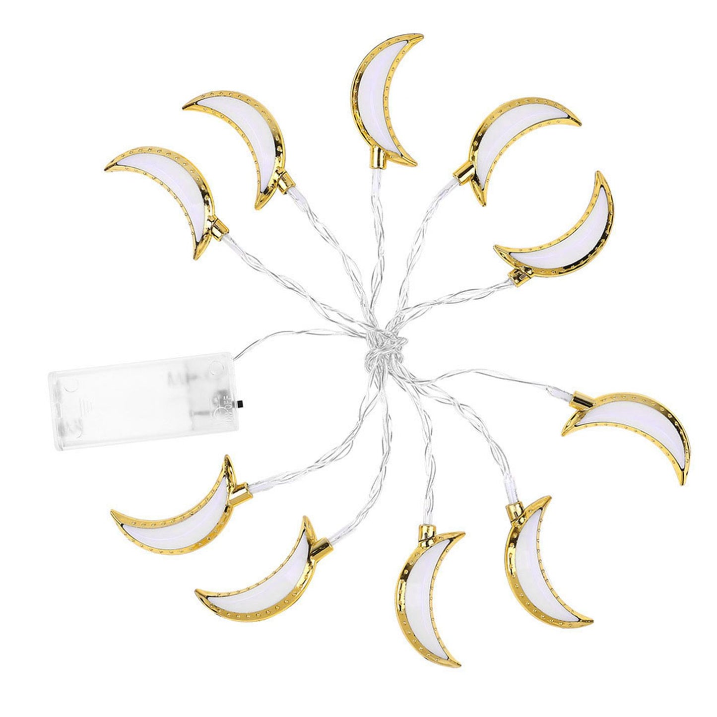 1.5M 10LED Moon String Light Ramadan Eid String Light Festival Decoration Light for Wedding Party V1294-YM0523-3119220029411