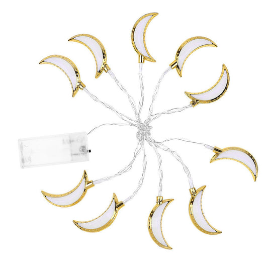 1.5M 10LED Moon String Light Ramadan Eid String Light Festival Decoration Light for Wedding Party V1294-YM0523-3119220029411