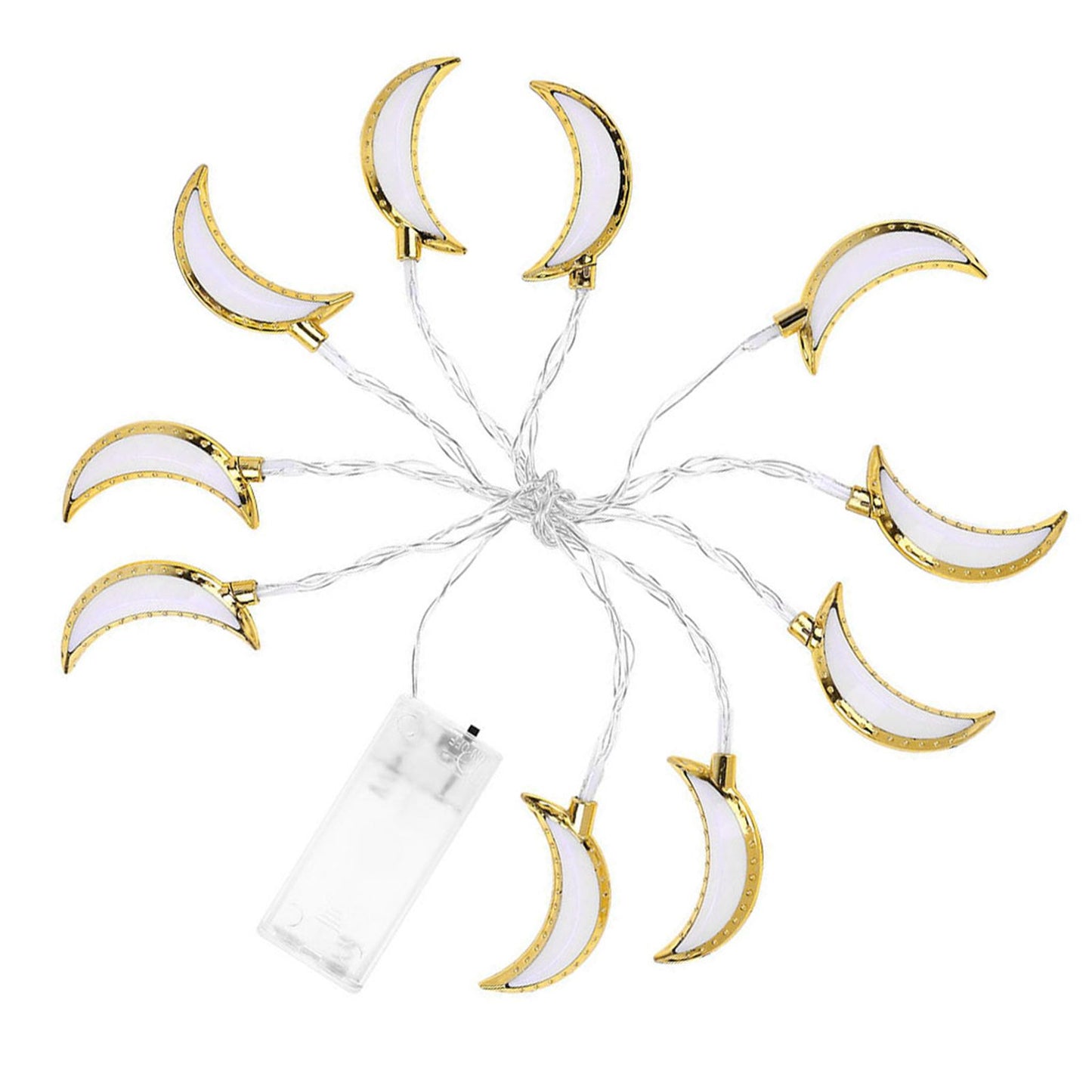 1.5M 10LED Moon String Light Ramadan Eid String Light Festival Decoration Light for Wedding Party V1294-YM0523-3119220029411