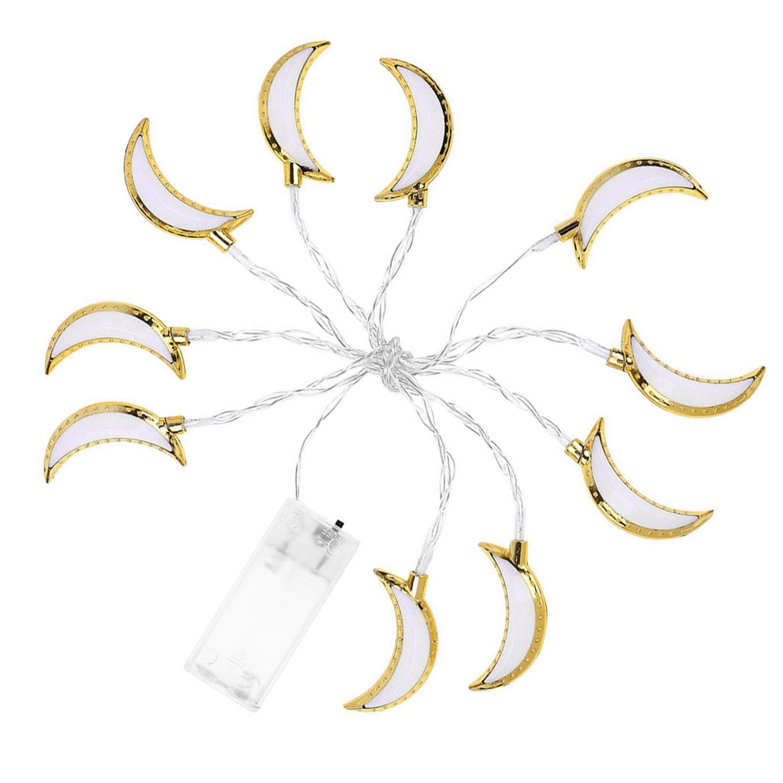 1.5M 10LED Moon String Light Ramadan Eid String Light Festival Decoration Light for Wedding Party V1294-YM0523-3119220029411