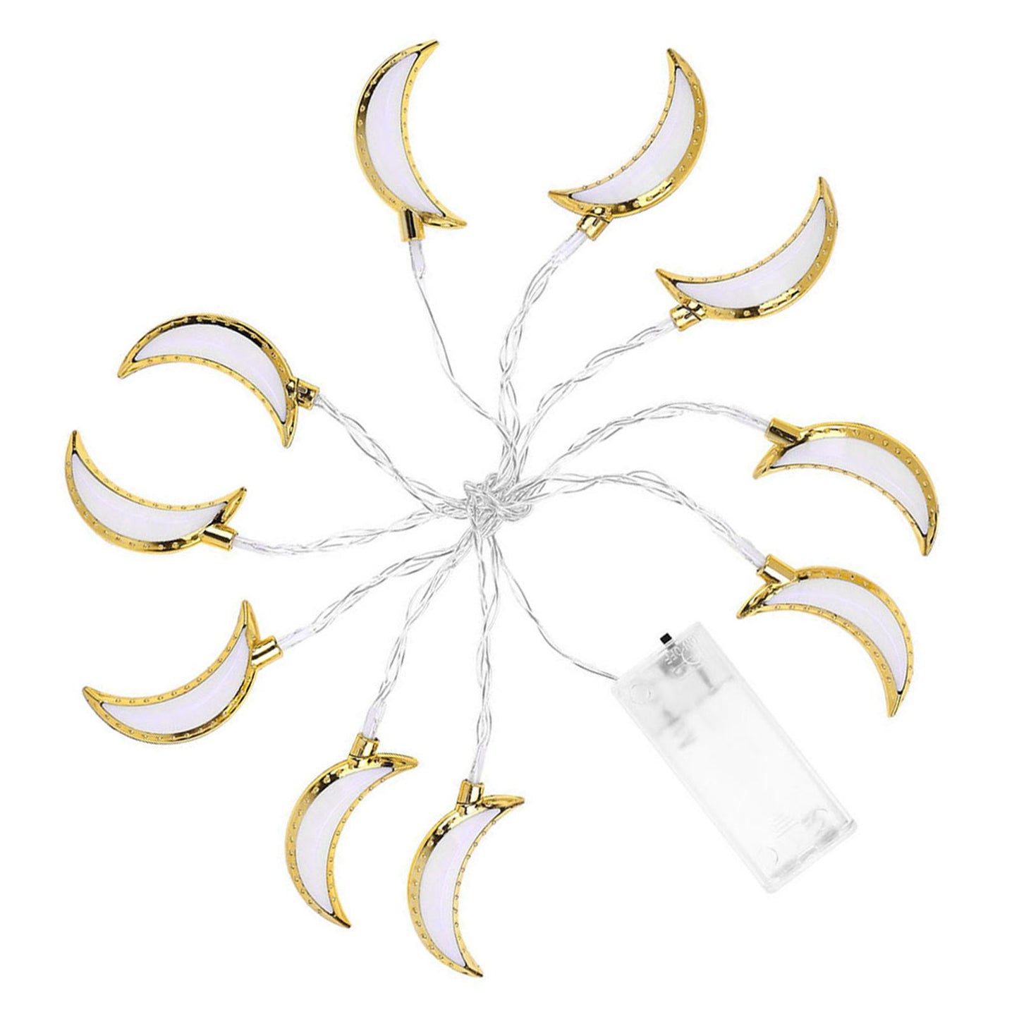 1.5M 10LED Moon String Light Ramadan Eid String Light Festival Decoration Light for Wedding Party V1294-YM0523-3119220029411