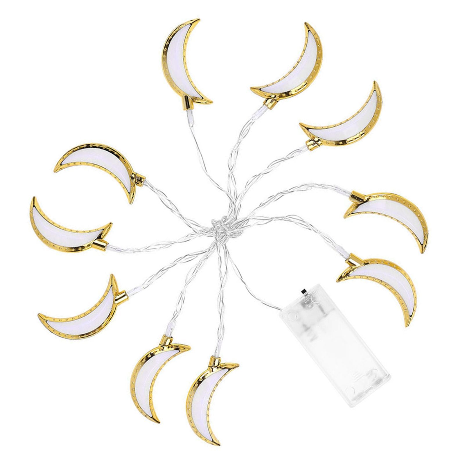 1.5M 10LED Moon String Light Ramadan Eid String Light Festival Decoration Light for Wedding Party V1294-YM0523-3119220029411